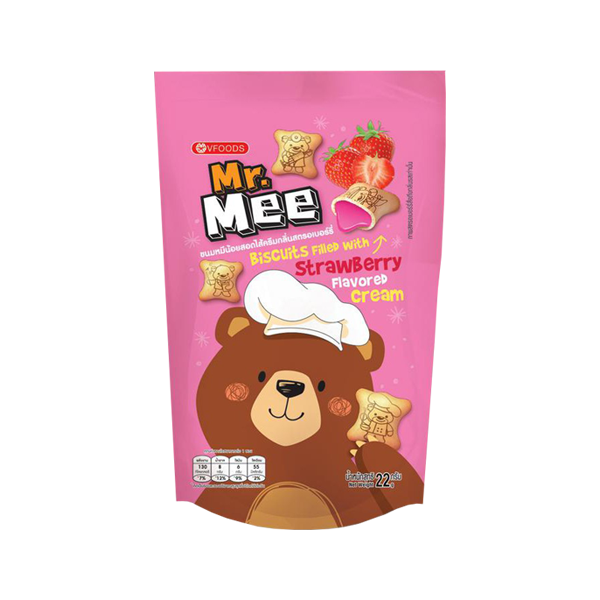 MR. MEE BISCUITS FILLED WITH STRAWBERRY CREAM 22G